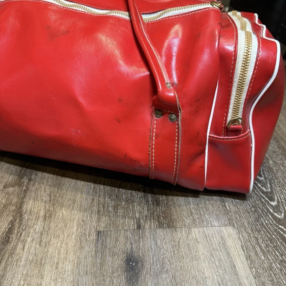 Vintage‎ Houston Open Golf Coca Cola Leather Duffel Bag Red White 50s 60s Talon